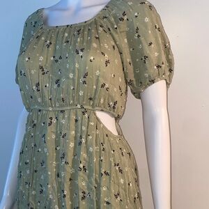 Altar'd State Olive Floral Mini Dress